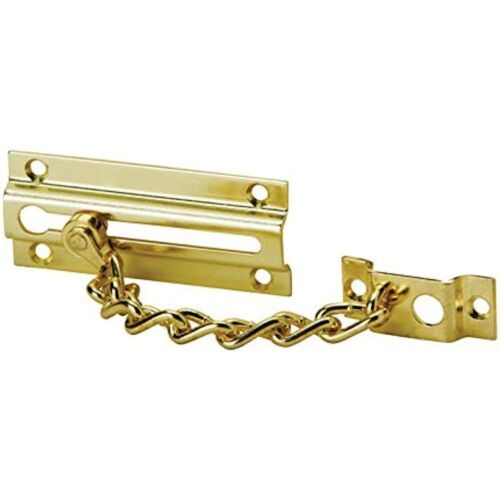 Ives 481F Steel Chain Door Guard with 4 3/4&quot; Length Chain, Polished Brass - $18.73