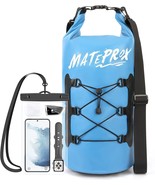 Drybag 20L Floating Beach Dry Bag w Large Waterproof Phone Pouch Blue NEW - $17.58