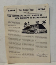 Hawaiiana Hotel Vintage Newsletter Sheet Music Maddy K Lam Song March 1,... - $13.82