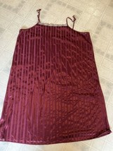 Vintage Petra Fashions Womens Nightgown Lingerie Burgundy 1X Spaghetti S... - $37.18