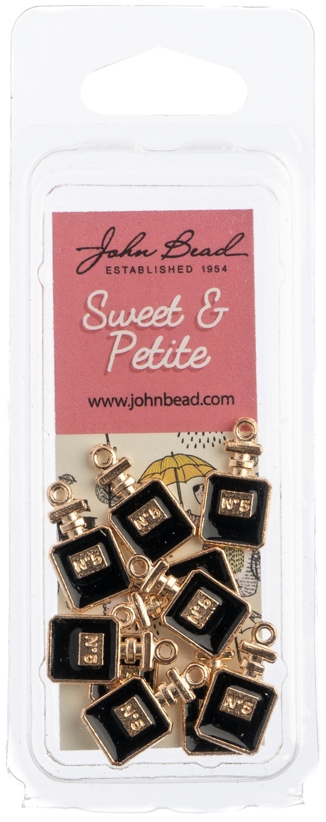 Sweet &amp; Petite Charms -Perfume Bottle Blackk, 9x17mm 10/Pkg. - $10.42