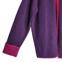 Sag Harbor 2 Pc Set Purple Wool Cardigan Pink Acrylic Sweatshirt Womens XL - £21.08 GBP