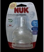 NUK Orthodontic Wide Neck Silicone Nipples Sz. 1 0m+ Medium Flow 2010 Ge... - $24.95
