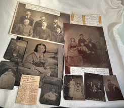 Hart/Gillman/Willoughby Tin Type Family Pictures - Flint, Mich  &amp;News clipping - £58.08 GBP
