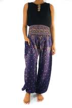 Purple PEACOCK Harem Pants Women Boho Pants Hippie Pants - £11.96 GBP