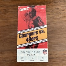 NFL Preseason Ticket San Francisco 49ers @ San Diego Chargers 8/20/1983 R. Craig - £15.80 GBP