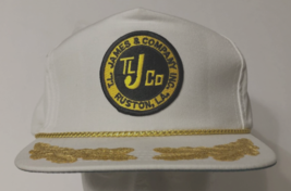 T.L. James Co. Ruston LA White Town Talk Rope Sewn Snapback Baseball Hat... - $19.60