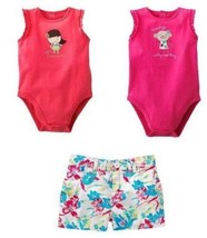 Girls Shorts Bodysuit Jumping Beans Chaps Pink Summer Set $46 NEW-sz 18 ... - £10.16 GBP