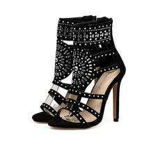 Women Fashion Stick A Drill Sandals Exotic High Heels Summer Luxury Dress Shoes - £55.47 GBP