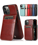 Leather Card Holder Flip Case For iPhone 16 15 14 13 12 11 PRO MAX XR 6 ... - $12.50