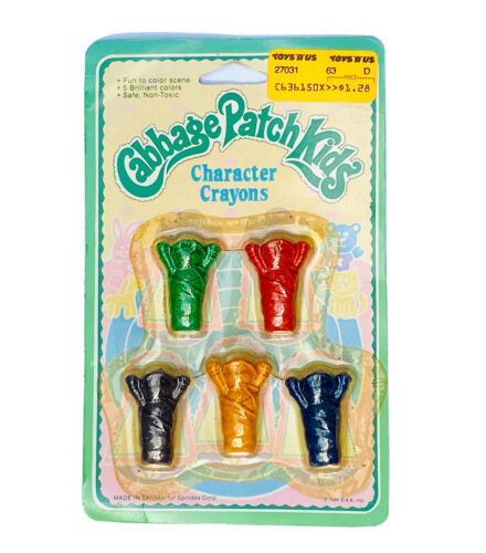1984 CPK Cabbage Patch Kids Character Crayons (Set of 5) Spindex Corp NOS - $12.00