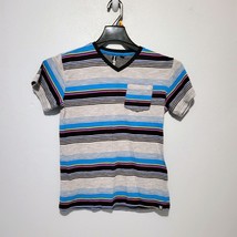 Ocean Current Kids Shirt 8 M Youth With Pocket Grey Blue Black - $9.85