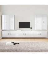 7 Piece TV Cabinet Set High Gloss White Engineered Wood - £263.42 GBP