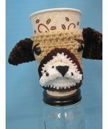 Pug Black Ears Puppy Dog Crochet Handmade Cup Cozy Holder Gifts by Bren - $24.95