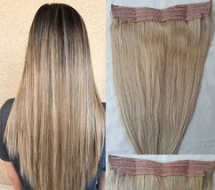 18&quot; 20&quot; 100% Human Hair Extensions, Hairband with invisible wire # 18 - £87.57 GBP+