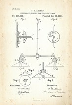 9619.Decoration Poster.Home wall.Room art decor.Edison early lamp fitting patent - £12.74 GBP+