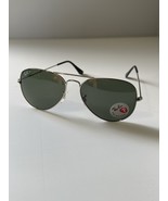 Ray Ban Sunglasses Aviator RB3025 003/58 Silver G15 Green POLARIZED 58mm - $1,860.32 MXN