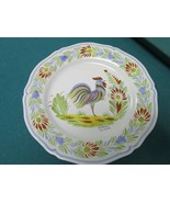 HENRIOT QUIMPER FRANCE PLATE ROOSTER 10&quot; SIGNED AT FRONT - £98.62 GBP