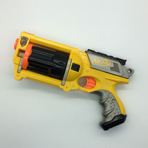 NERF N-Strike Yellow Maverick Rev-6 Revolver Dart Gun Blaster 2004 Hasbro - £12.00 GBP