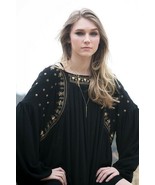 Sexy Black Long Sleeve Tunic Dress w/Embroidery, Sequins, Bow + Arrow, S... - £43.95 GBP