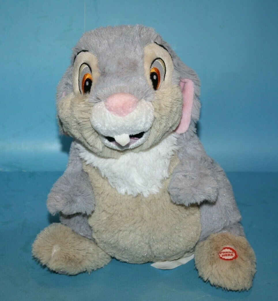 Hallmark Talking Thumpin Thumper Bunny Rabbit Disney Bambi Plush Soft To... - $16.95