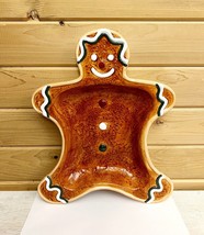 Christmas Ceramic Dish Gingerbread Man Palm Tree Co 13 x 10 Holiday Serv... - $21.98
