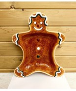 Christmas Ceramic Dish Gingerbread Man Palm Tree Co 13 x 10 Holiday Serv... - $29.85 CAD