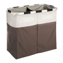 Whitmor Easycare Double Laundry Hamper - Lights and Darks Separator - Java - £41.76 GBP