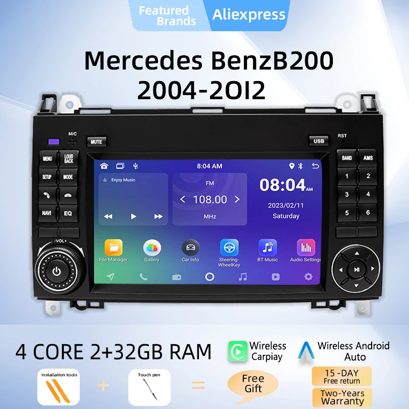 2Din Android 12 Car Radio For Mercedes Sprinter Benz B200 Vito W639 Viano B - £130.67 GBP+