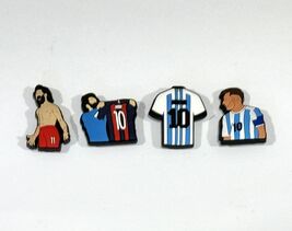 LOT OF (4) LIONEL MESSI ARGENTINA # 10 JIBBIT CROC SHOE CHARMS SLIDE SAN... - $8.32