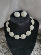 Vintage BARCLAY Disk Dome Textured Choker Necklace and STAR Signed Earrings Lot - £14.79 GBP