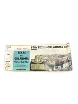 1992 Oklahoma Sooners Texas Longhorns Football Ticket Stub Cotton Bowl Dallas - £13.91 GBP