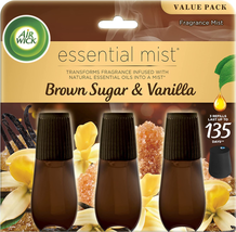 Essential Mist Refill, 3Ct, Brown Sugar &amp; Vanilla, Fall Scent, Essential... - £26.62 GBP