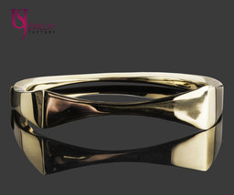 Italian Oval Shaped Hinged Polished Bangle Women&#39;s Bracelet 14k Yellow Gold 21 g - £2,373.31 GBP