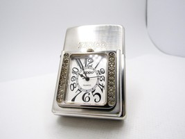 Time Lite Light Swarovski Pocket Watch Clock running Zippo 2004 Fired Rare - $174.00