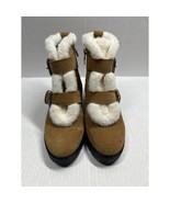 Saks Fifth Avenue Hailey Suede Buckle Straps Faux Fur Boots Green Womens... - $1,435.82 MXN