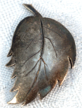 n. leuf MILLER Handwrought Sterling Silver Leaf Pin / Brooch - £20.74 GBP