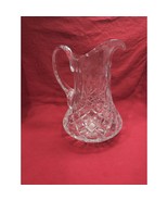 Starburst Lead Crystal Pitcher 9&quot;, Cut Glass Water Jug, Elegant Crystalware - $19.80