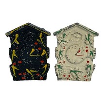 Vintage Cast Iron Cuckoo Clock Salt And Pepper Shakers 2” Retro Dollouse... - $26.17