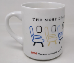 Vintage TWA Airline Coffee Mug Tea Cup Leg Room Plane Aviation Pilot Leg... - £15.18 GBP