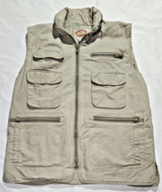 Banana Republic Vest Vtg Utility Cargo Hooded Bush Canvas Khaki Outdoor Men&#39;s M - £26.08 GBP