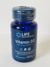 Life Extension Vitamin D3 125mcg (5000 IU) 60 Softgels Exp 10/2024 - $9.80