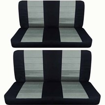 Fits 1966 Ford Galaxie 4 door sedan Front and Rear bench seat covers black gray - $140.24