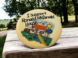 I Support Ronald McDonald House Vintage Pinback Button Pin Advertising - £5.22 GBP