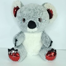 Koala Red Eyes &amp; Sequin Feet Plush Stuffed Animal Large Valentine Fun Toys 14&quot; - £23.73 GBP
