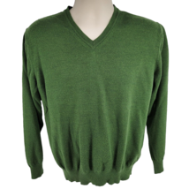Charles Tyrwhitt Extra Fine Merino Wool V-neck Sweater Men&#39;s Size L Green - $34.60