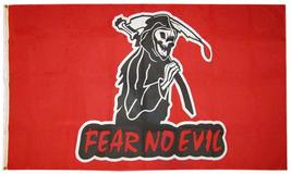 Trade Winds 3x5 Fear NO Evil Flag (Red) 5&#39; x 3&#39; Skull Skeleton Pirate Grim Reape - £3.91 GBP