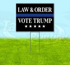 Vote Trump Law And Order 18x24 Yard Sign With Stake Corrugated Bandit - £20.49 GBP+