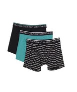 Calvin Klein 3-Pack Boxer Briefs Green &amp; Black CK print  XL New - £20.60 GBP