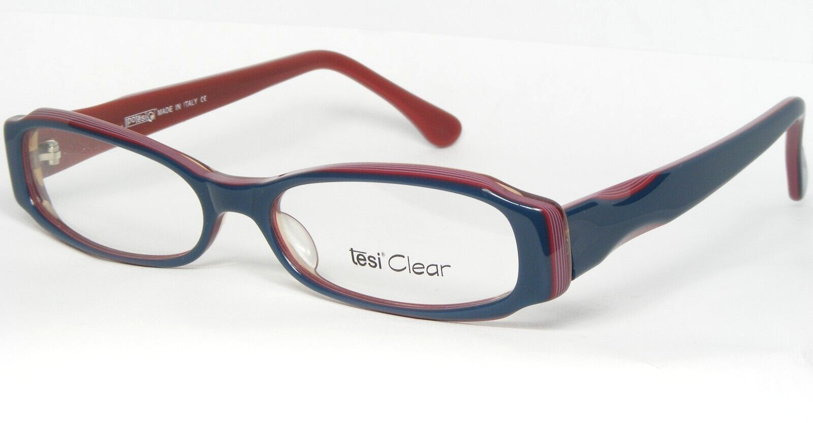 tesi Clear 115 01 AEGEAN BLUE /RUSPBERRY BLUSH UNIQUE RARE EYEGLASSES 50... - $98.98